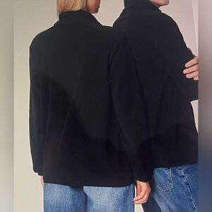 Rains Soft Fleece Half Zip Black Pullover - Size L